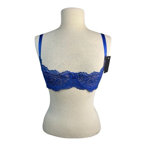 Frederick's of Hollywood‎ Demi Lace Underwire Bra (Sandie) in Blue Size 32D NWT - Picture 3 of 9